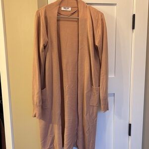 Light Pink Open Front Cardigan